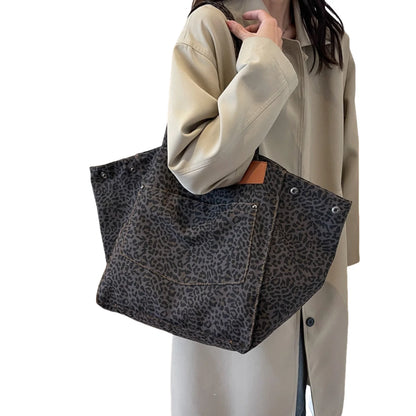 Leopard Pattern Large Capacity Tote Handbag