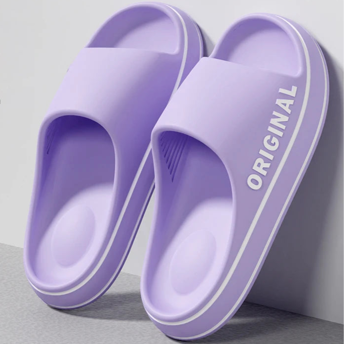 Women’s Letter Slippers Beach Slides with Thick Sole