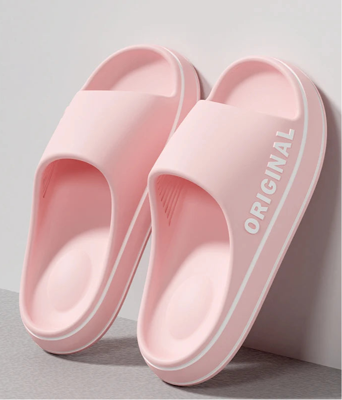 Women’s Letter Slippers Beach Slides with Thick Sole