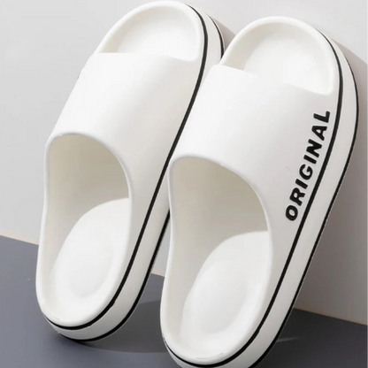 Women’s Letter Slippers Beach Slides with Thick Sole