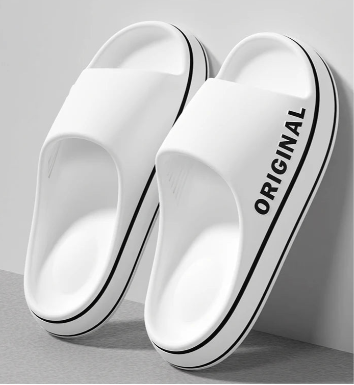 Women’s Letter Slippers Beach Slides with Thick Sole