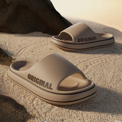 Women’s Letter Slippers Beach Slides with Thick Sole